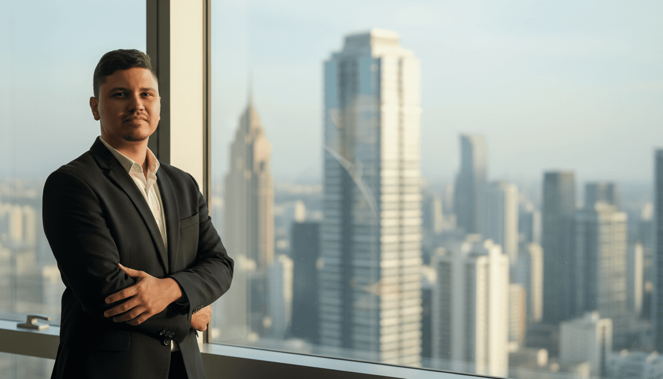 Garcia con fondo de ciudad